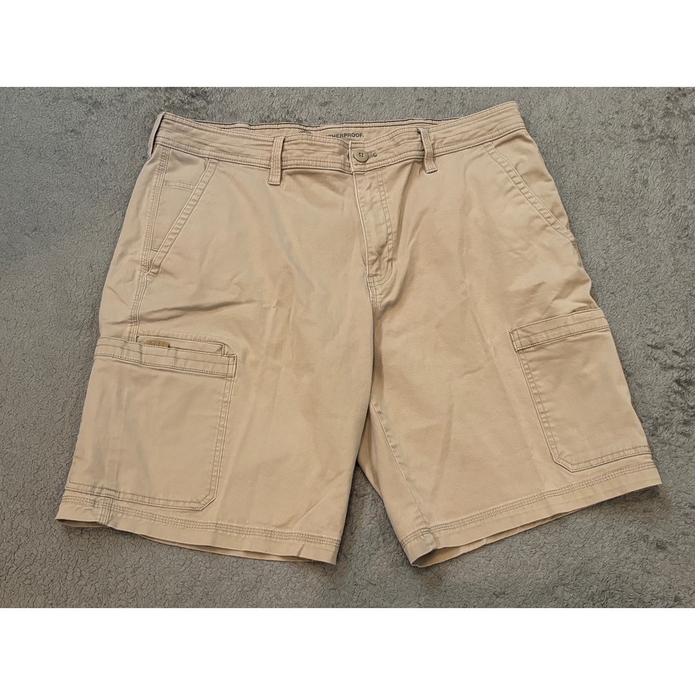 Weatherproof Mens Cargo Shorts 38 Tan Khaki Cotton Stretch Utility Hiking Casual